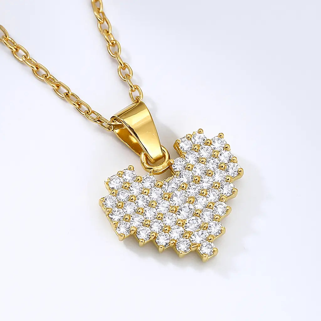 Checkered Heart Necklace